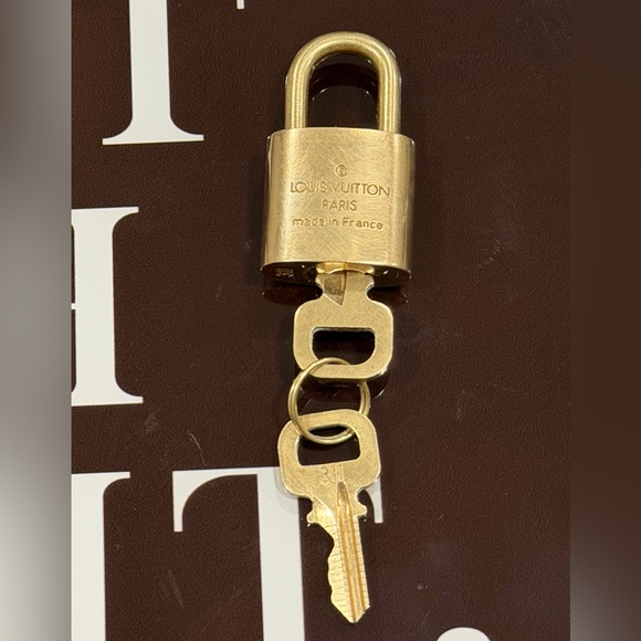 Authentic Louis Vuitton Gold Padlock with Keys used #311 - Picture 2 of 2